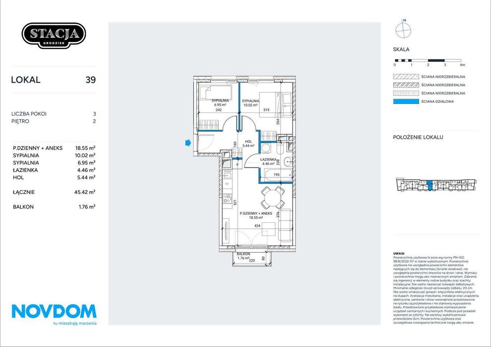 3 pokojowe mieszkanie 45 m² z balkonem w Grodzisku Mazowieckim w wyjątkowej ofercie! - Widok 5