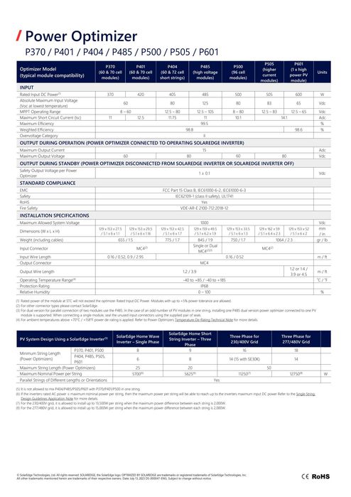 Optymalizator mocy SolarEdge P401-5RM4MRM
