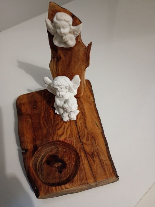 Porta velas  com anjos