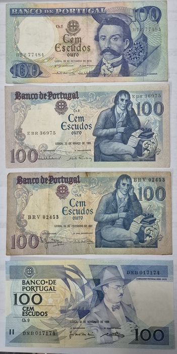 Diversas notas 100Esc. antigas