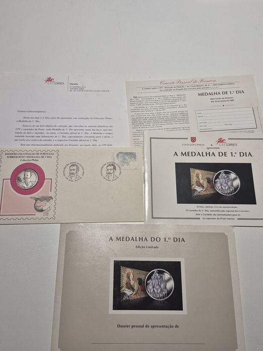 Medalha 1 dia em PRATA de LEI 1998, colecções