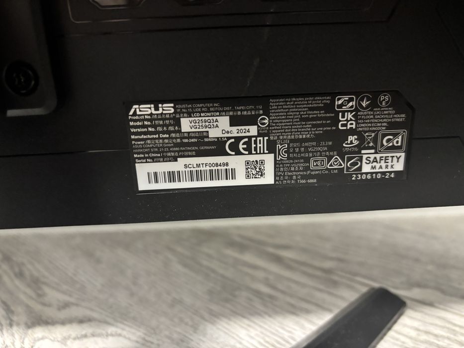 monitor Asus TUf vg259q3a ( 180гц) (100$)