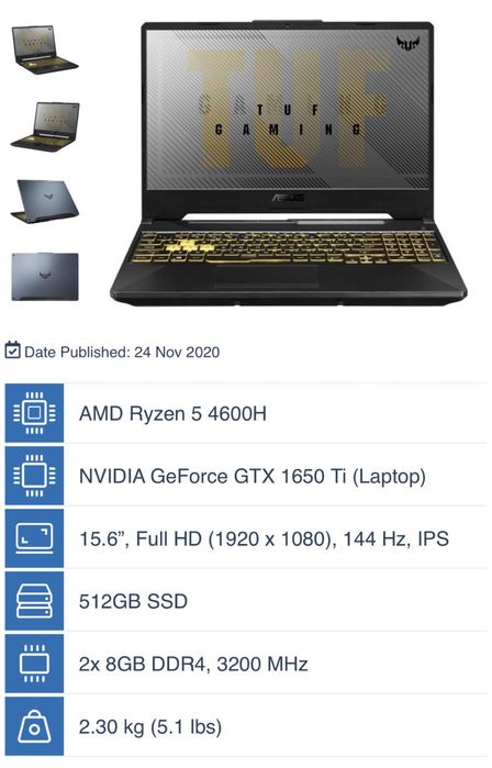 Vendo Asus Tuf Gaming