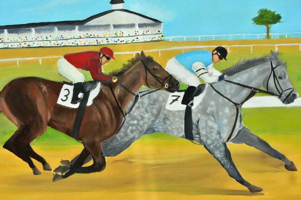 Quadro - Pintura a Óleo Original "Dia do Competição"