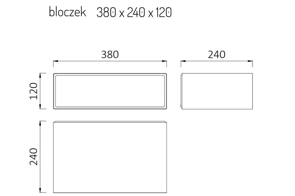 Bloczek Pustak betonowy fundamentowy CERTUS 38x24x12 cm 20Mpa