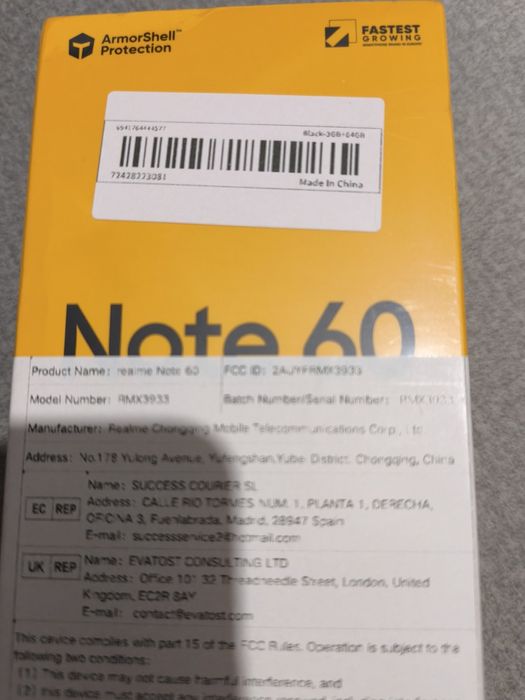 Realme Note 60 3GB RAM 64GB ROM