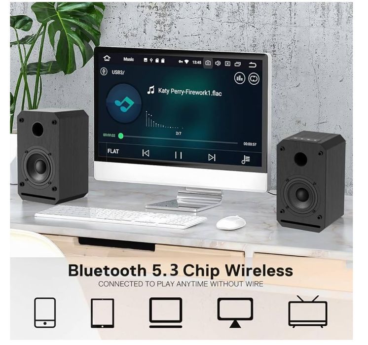 Głośniki komputerowe aktywne LONPOO LP-42s z Bluetooth, USB