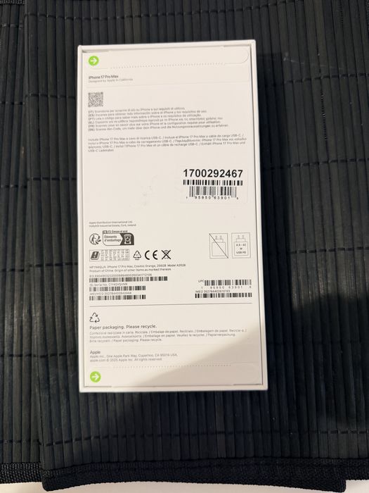 Iphones 17 pro Max laranja 256GB selado !
