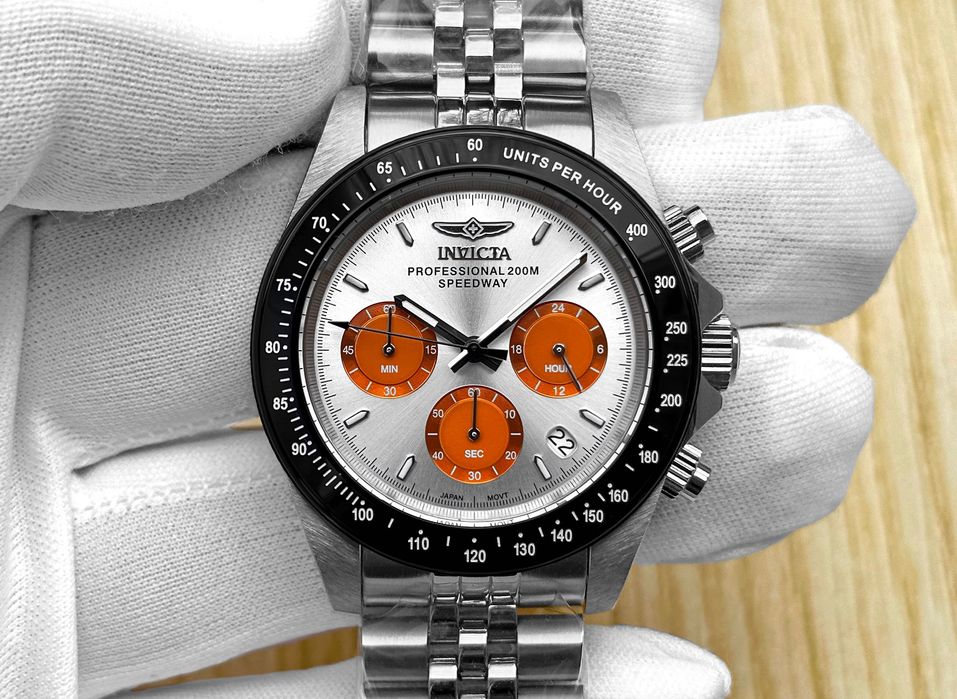 Годинник чоловічий Invicta 31003 Speedway 40 мм. Chronograph Silver Orange 200 MT.