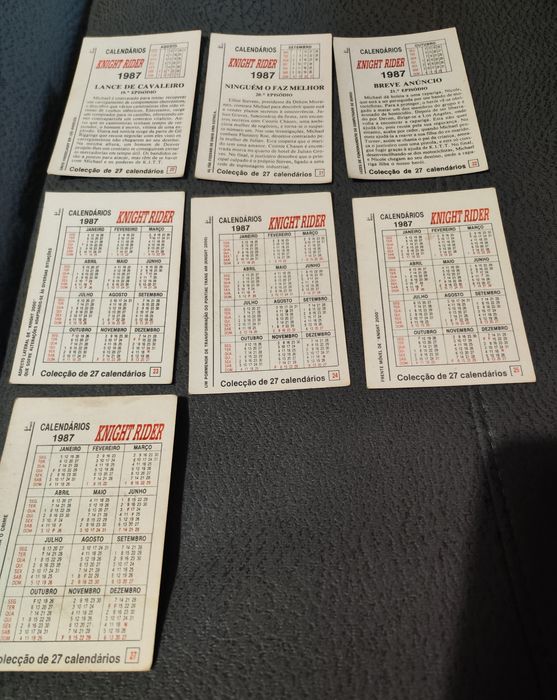 Conjunto de 22 calendários da série Knight Rider