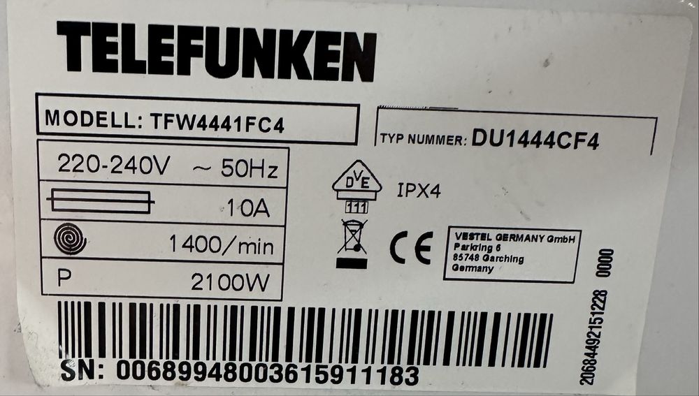 Pralka Telefunken