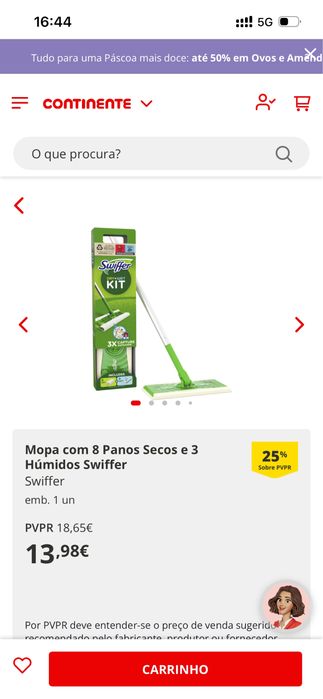 Mopa Swiffer com recargas