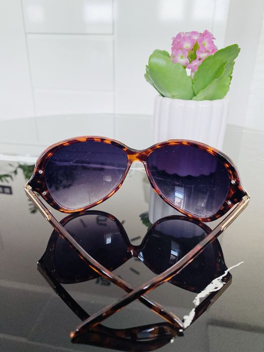 Okulary przeciwsłoneczne damskie brązowe panterka