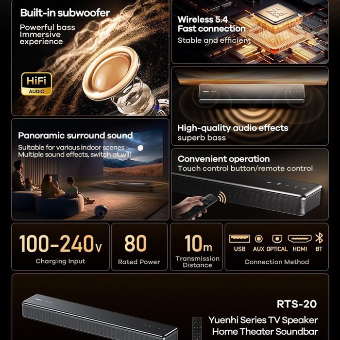 Саундбар Remax RTS-20 колонка беспроводная акустика сабвуфер JBL Yamah