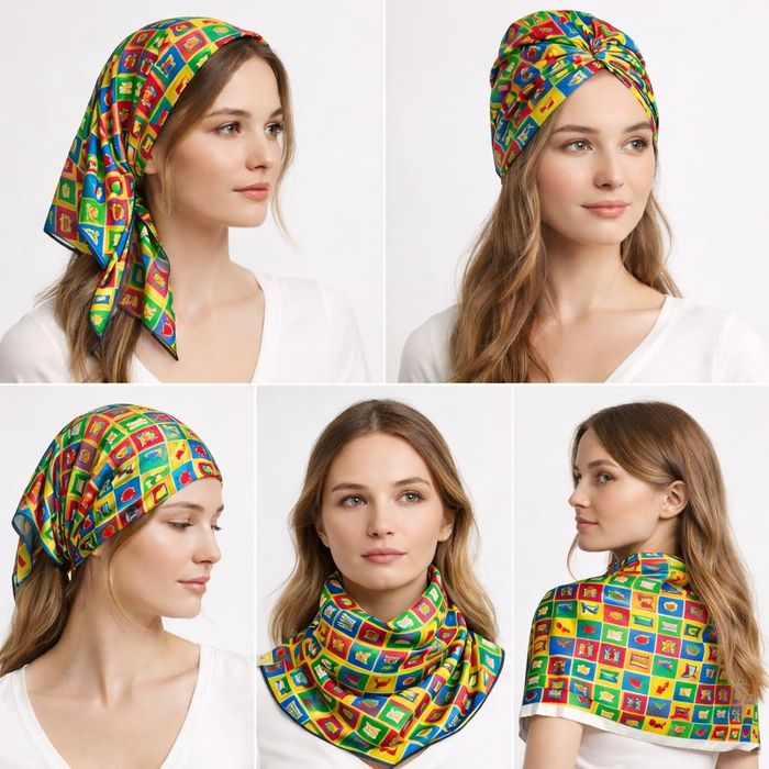 Велика квадратна шовкова хустка Calabrese 1924 Napoli, Італія, 85х85