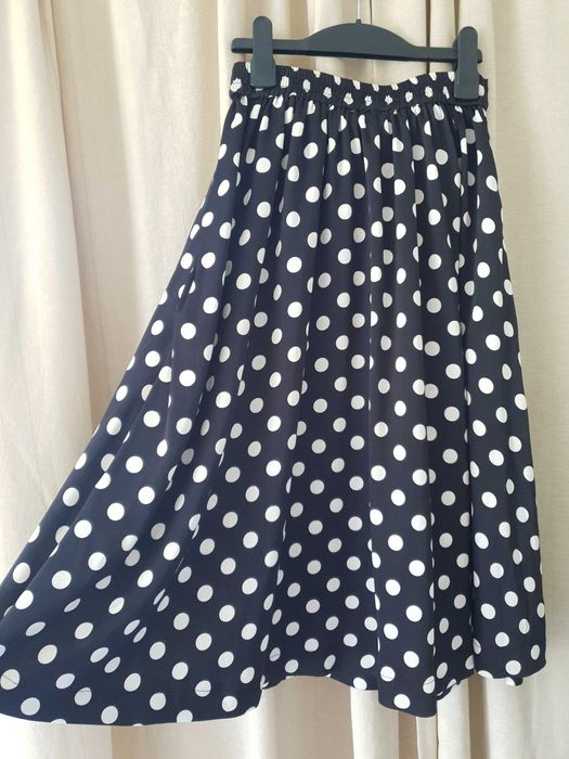Spódnica czarna w grochy kropki vintage lata 50