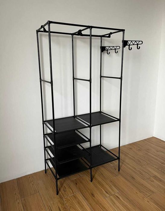 Гарна розборна вішалка з 6 полицями та боковими гачками одягу взуття