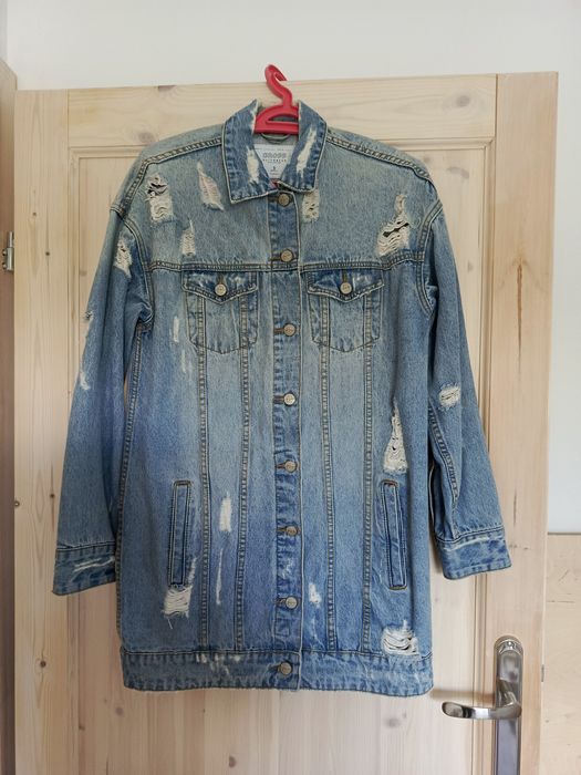 Długa jeansowa dżinsowa kurtka katana Cropp 36 S