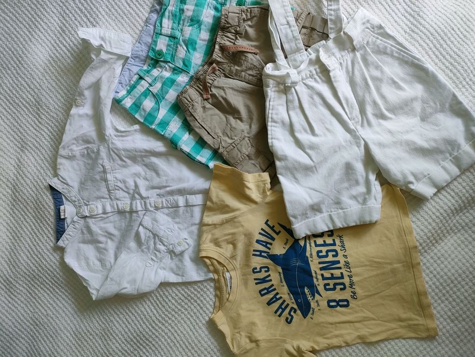 Conjunto de roupa menino( calçãoes, camisas, t-shirt) (12-24 meses)