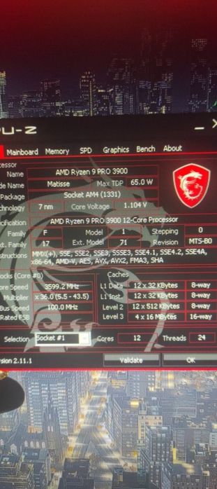 Procesor Ryzen 9 3900 PRO am4 pc komputer