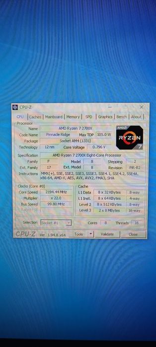 Продам комплект Ryzen 7 2700x+Asus prime  x370 pro