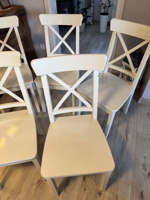 Zestaw 5 krzeseł drewnianych Ikea ROSENTORP
