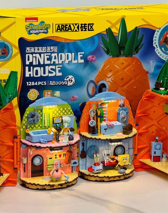 Конструктор Спанчбоб Губкабоб Spongebob Крастикрабс Ананас лего