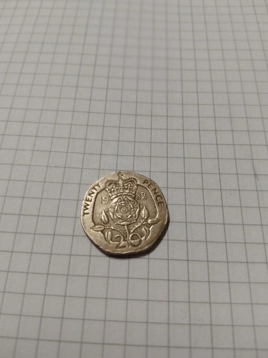 Moeda  20 Pence 1982 Elisabeth II
