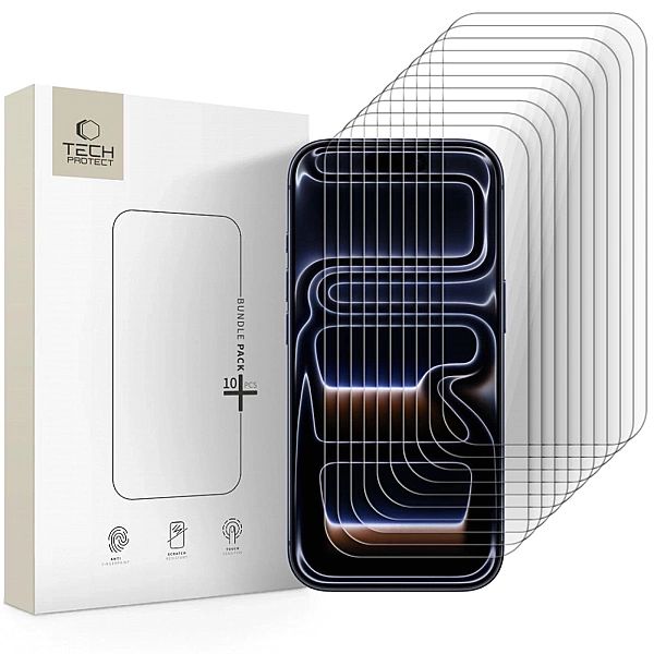 Szkło Hartowane Tech-Protect Bundle 10-pack na iPhone 16 Pro / 17 / 17