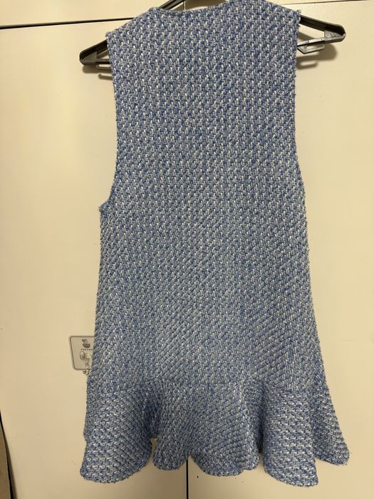 Твідовий сарафан zara блакитний сарафан, плаття zara