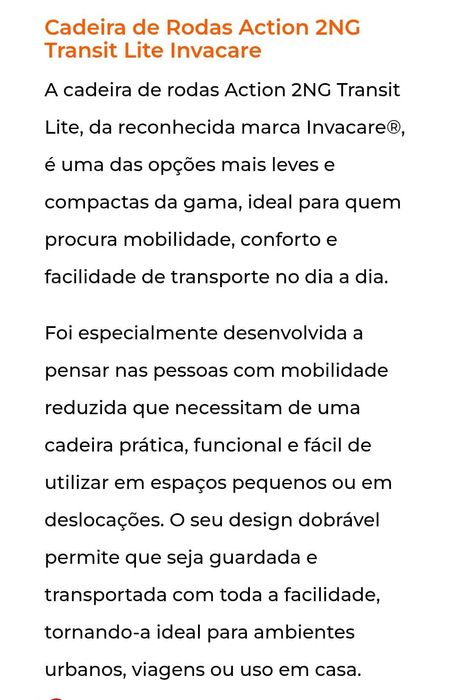 Cadeira de rodas compacta e leve invacare + 2 almofadas
