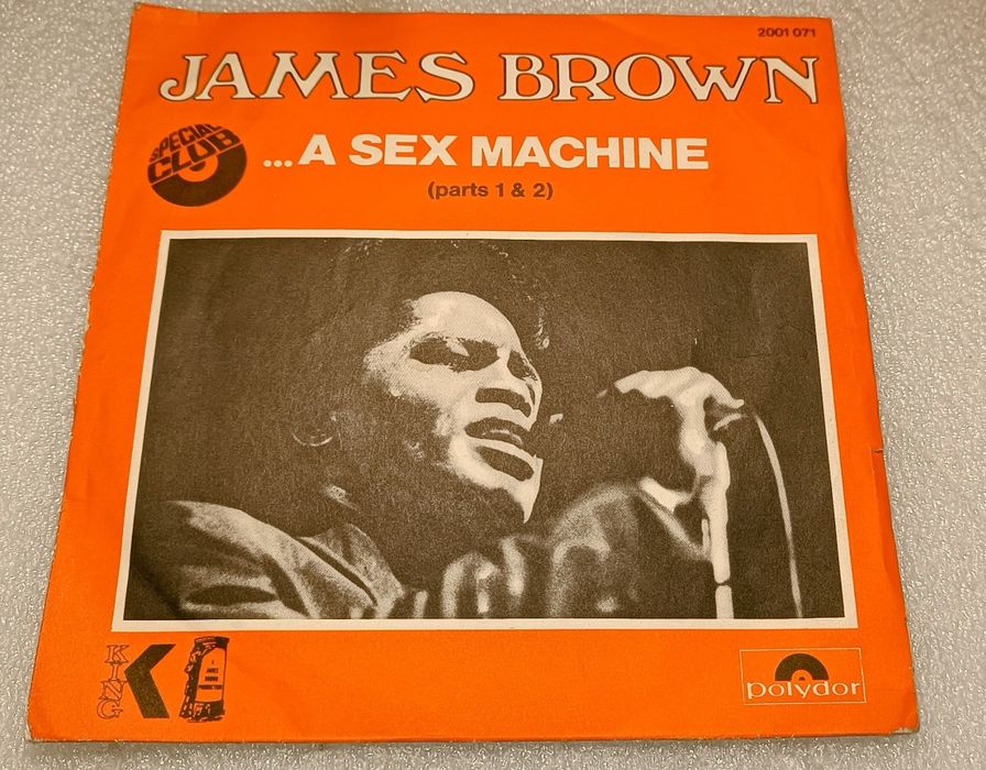 Antigo disco vinil single de 1970 James Brown – A Sex Machine