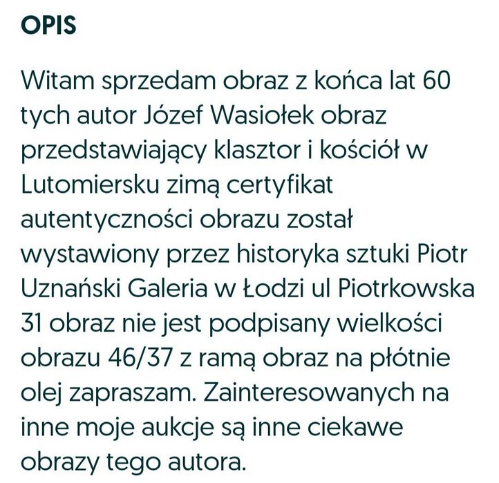 Klasztor w Lutomiersku Certyfikat.