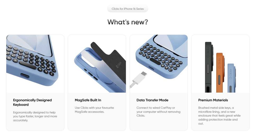 Clicks Creator Keyboard для apple iPhone 16 Pro Max чохол клавіатура