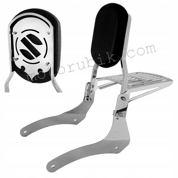 Спинка пасажира для Yamaha, Honda, Suzuki, Kawasaki (Нержавійка/Хром)