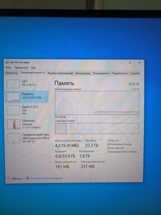 Ігровий пк Ryzen 5 5600/RX 6700 xt 12gb/32gb ddr4/SSD+ монітор 2к