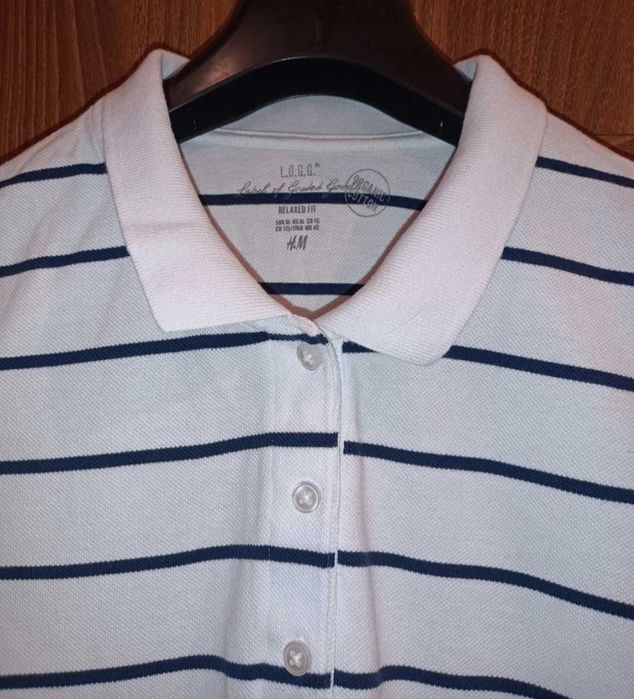 T-shirt męski biały w paski