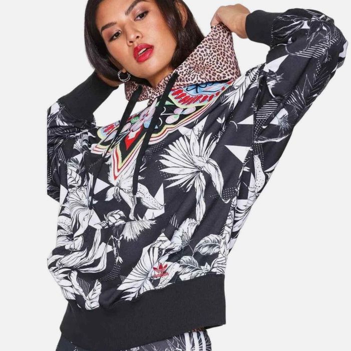 Wyjątkowa adidas z haftem, kwiatami i kapturem 38 40