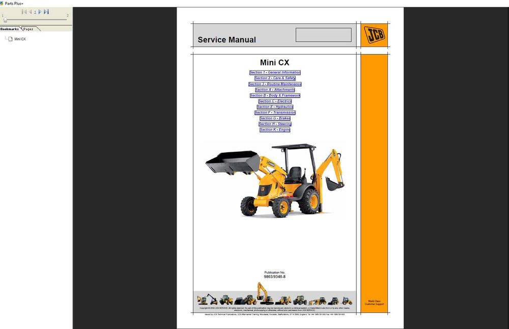 JCB PartsPlus+ / Instrukcje serwisowe 2019 - Full pomoc