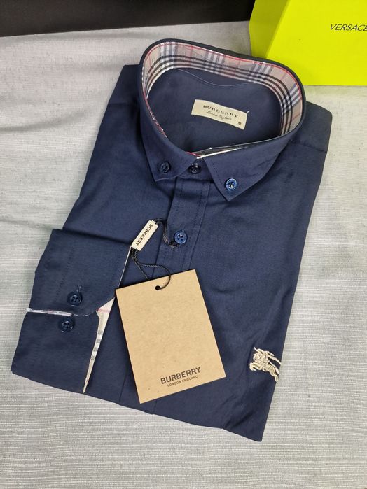 Męska koszula długi rękaw Burberry kolory elegancka premium M-XXXL