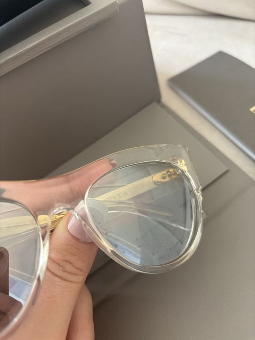 Nowe oulary marki DITA przezroczyste ze zlotem