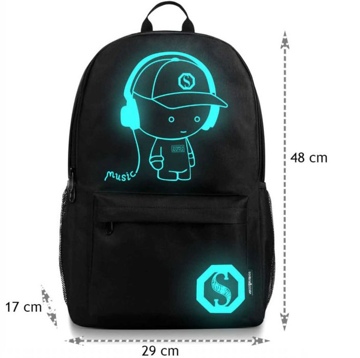 Plecaki fluorescencyjne z piórnikiem - świecą w ciemności !