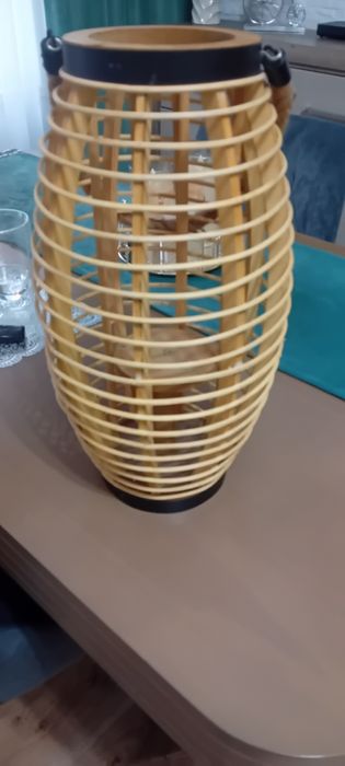 Piękny duży lampion drewniany Boho
