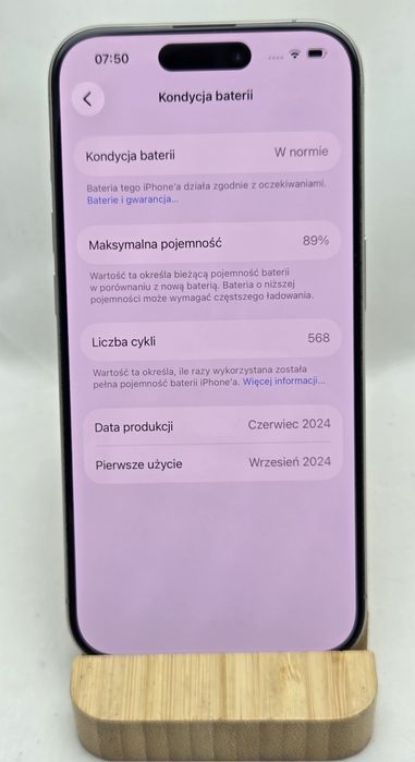 Telefon iPhone 15 Pro 128GB stan idealny bateria 89% bez ryski