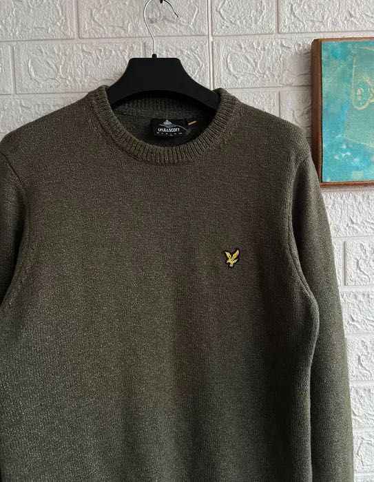 Светр Lyle & Scott в’язаний олива теплий зимовий рL мілітарі