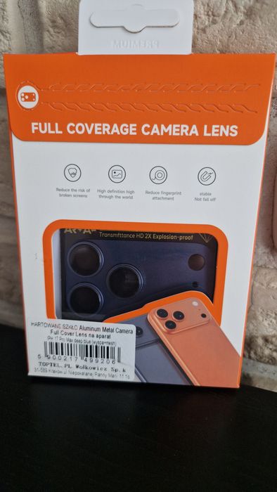 Hartowane szkło Aluminum Metal Camera Full Cover Lens na aparat do Iphone 17 Pro Max deep blue (wyspa+mesh)
