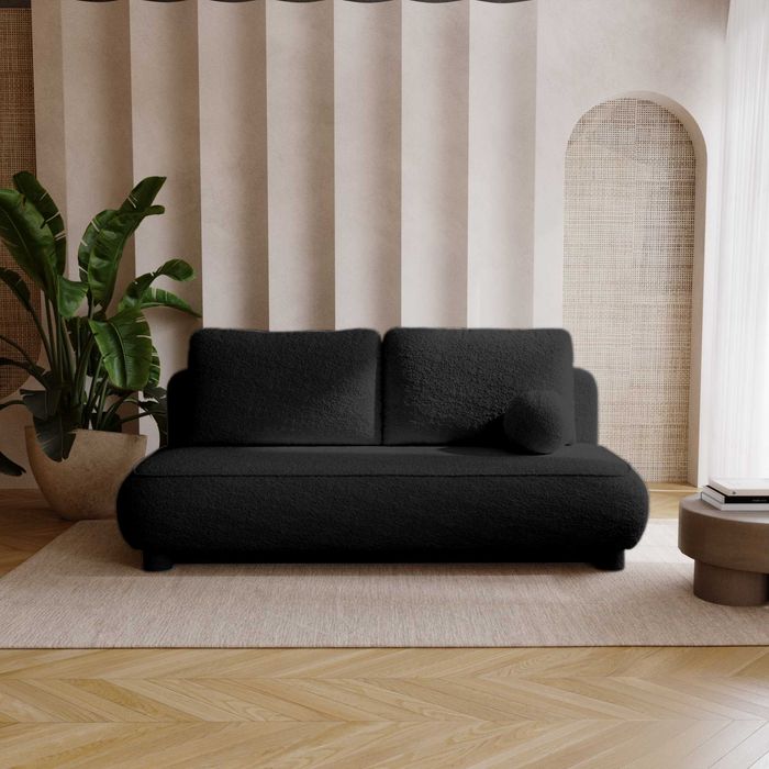 Wygodna Sofa Kanapa ABRIGO Rozkładana Funkcja Spania Pojemnik BOUCLE