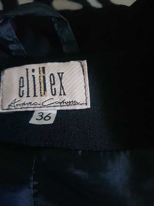 Czarna garsonka - żakiet ze spódnicą kostium damski 36