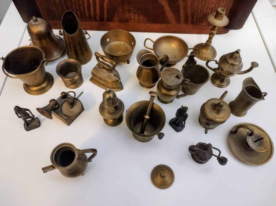 Mosiężne miniaturki 22 szt.