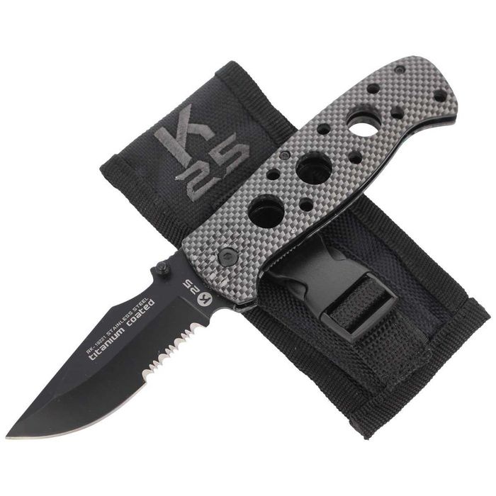 K25 Titanium Tactical Carbon Folder 85mm Nóż składany 19221
